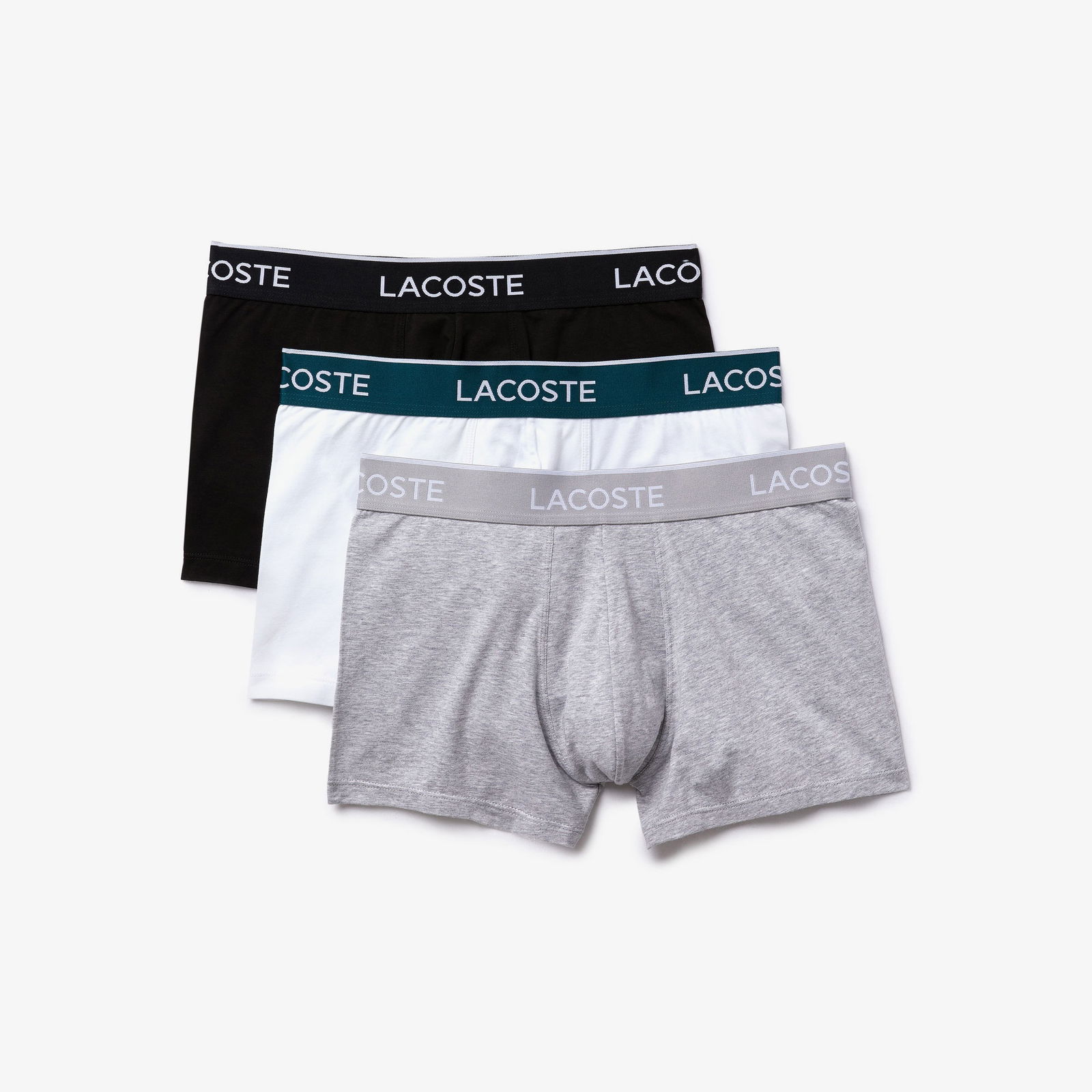 Lacoste Active Erkek 3'lü Gri/Siyah/Beyaz Boxer