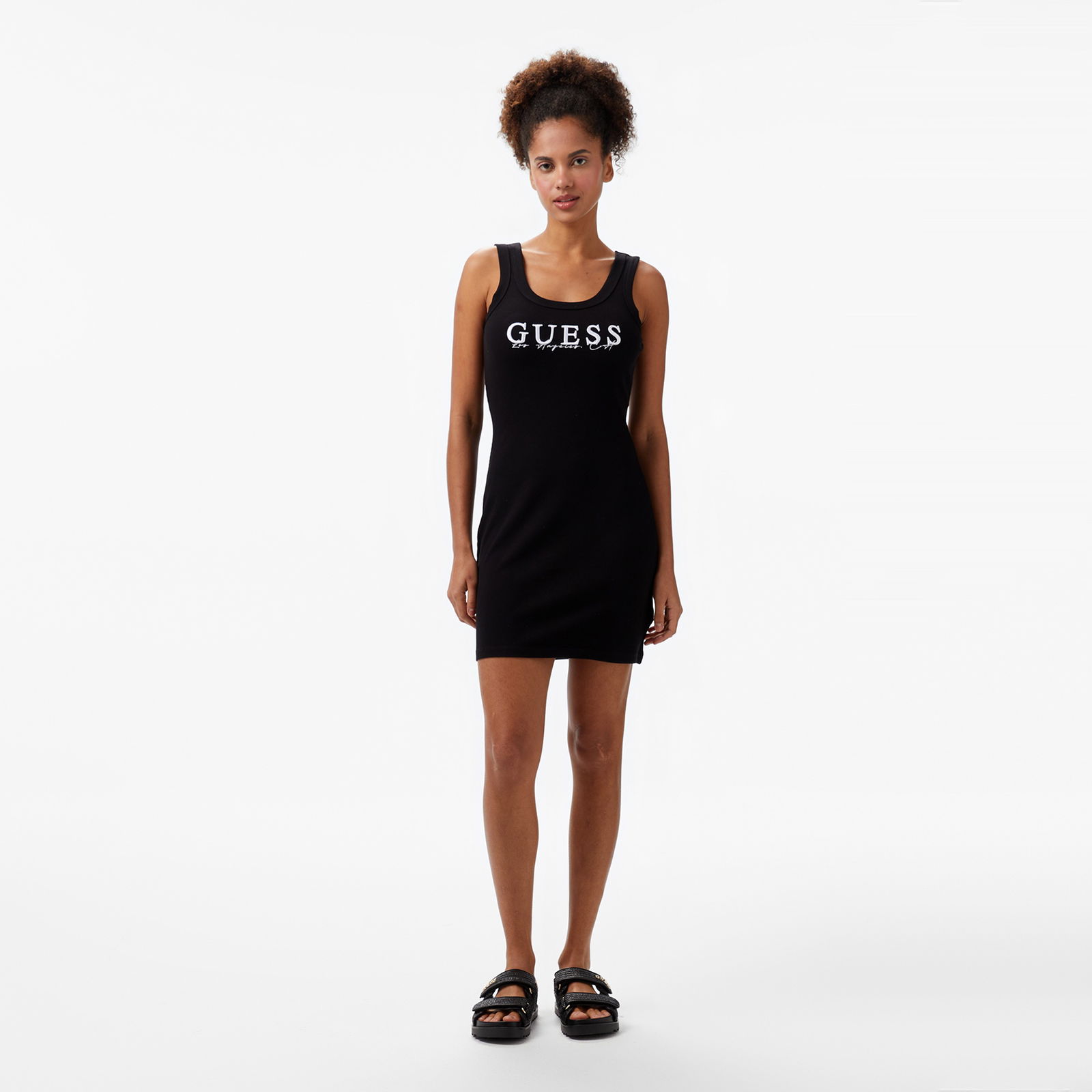 Guess Sunflower Rib Eco Smooth Girly Rib 435 Kadın Siyah Elbise