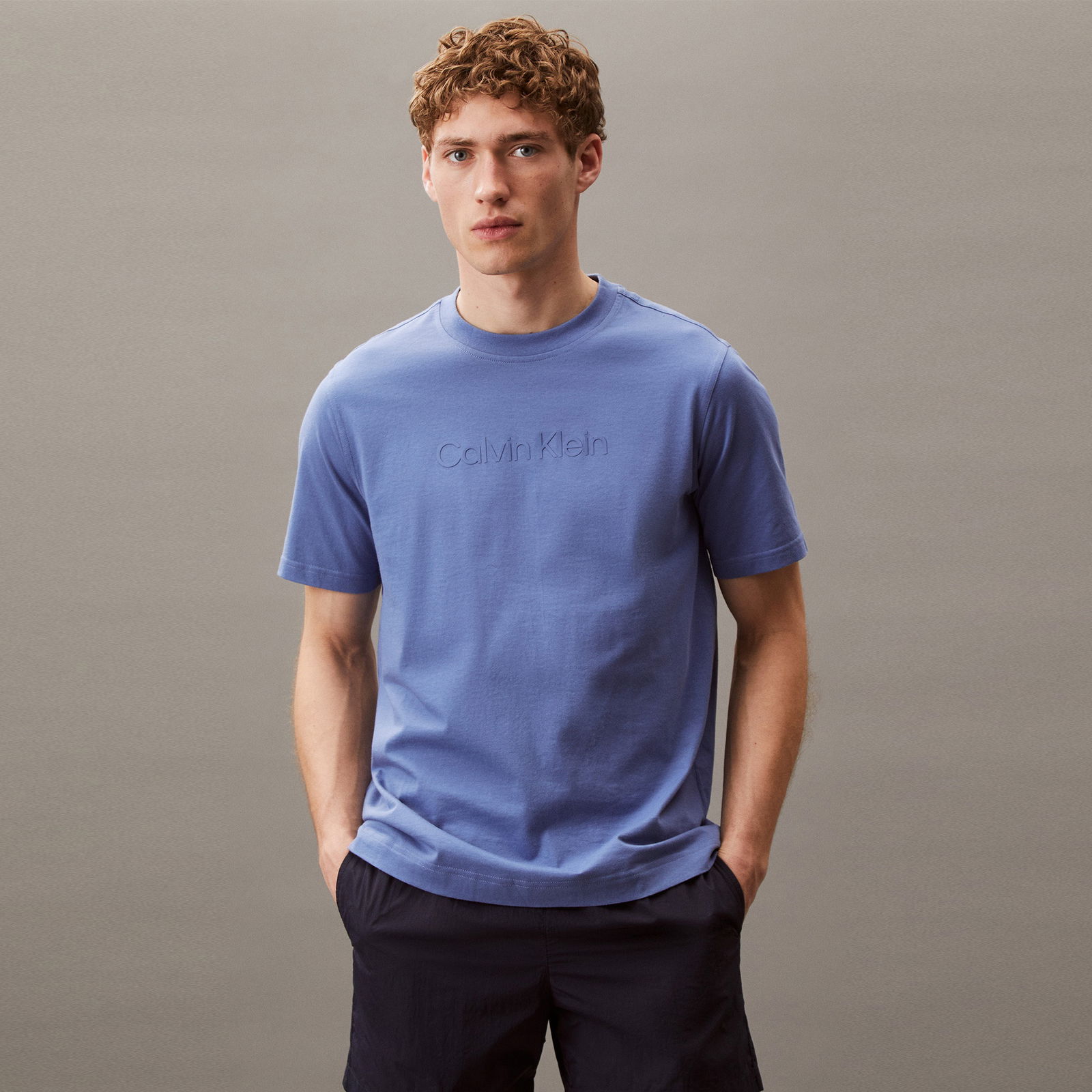 Calvin Klein Pw Graphic Erkek Mavi T-Shirt