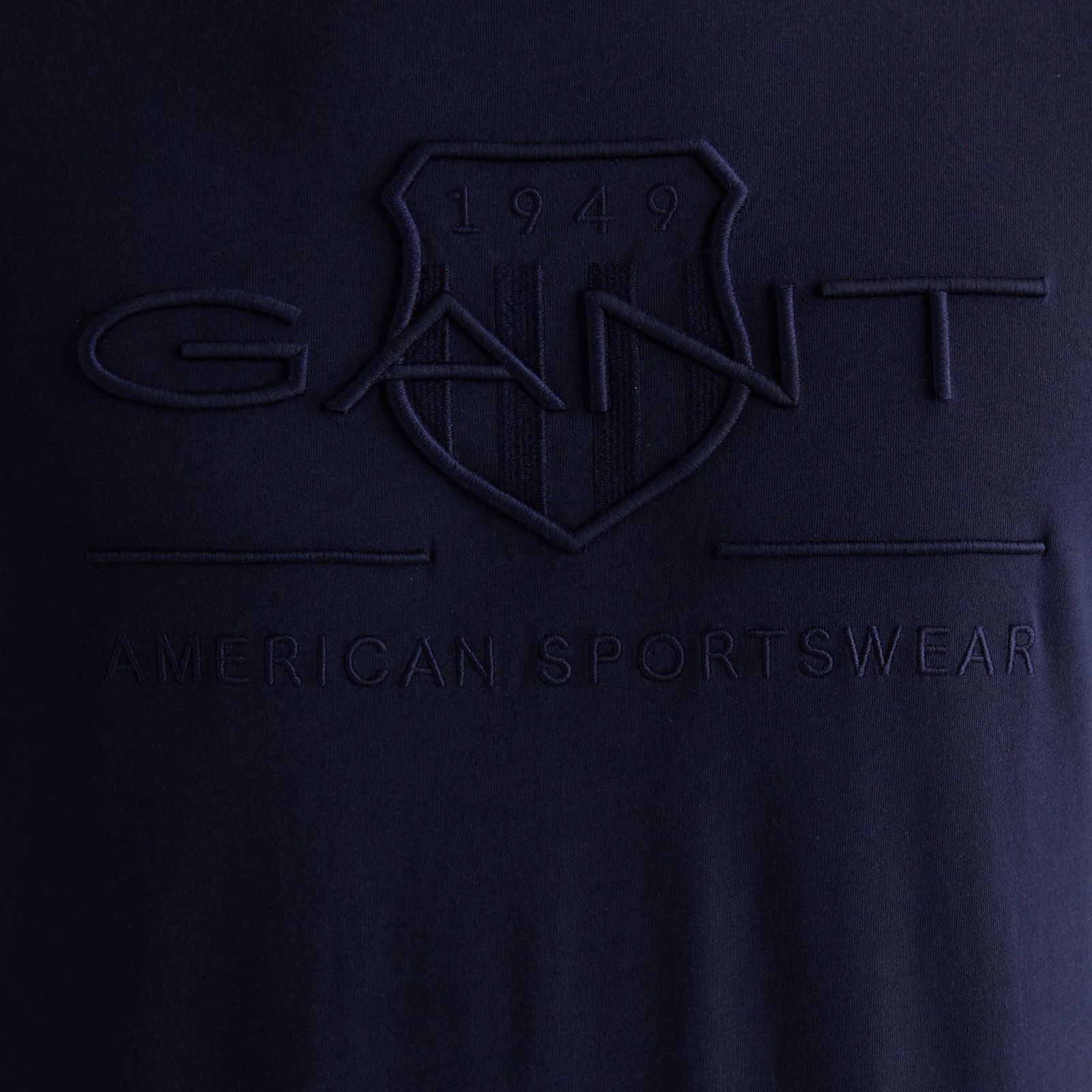 GANT Erkek Lacivert Regular Fit Bisiklet Yaka Logolu T-Shirt