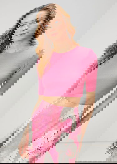 Beymen Club Kadin Pembe Crop Basic Kazak