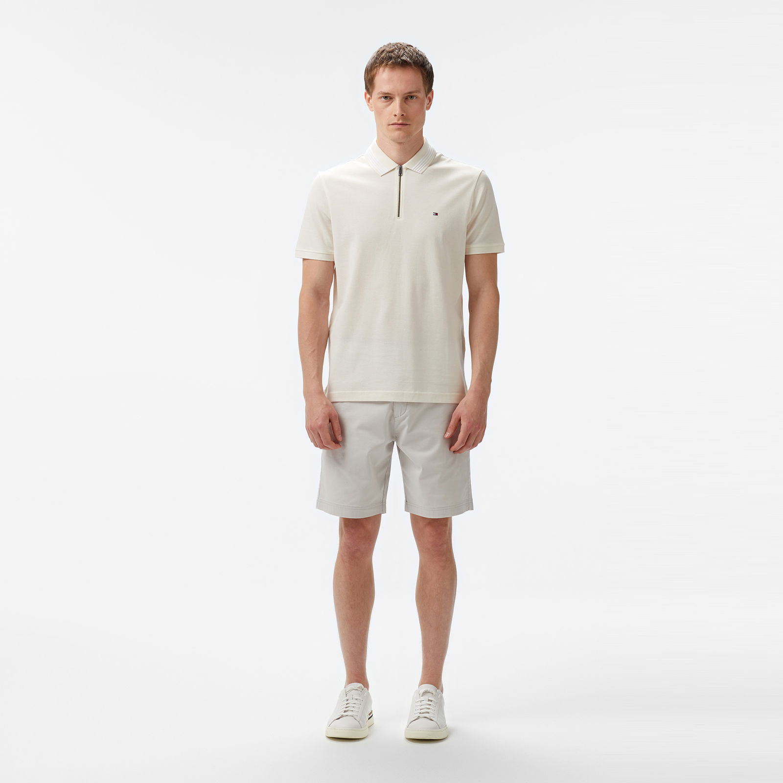 Tommy Hilfiger Mercerised Pique Zip Reg Erkek Sarı Polo