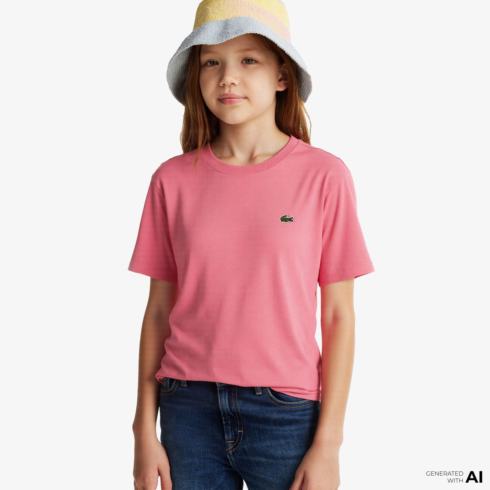 Lacoste Çocuk Bisiklet Yaka Pembe T-Shirt