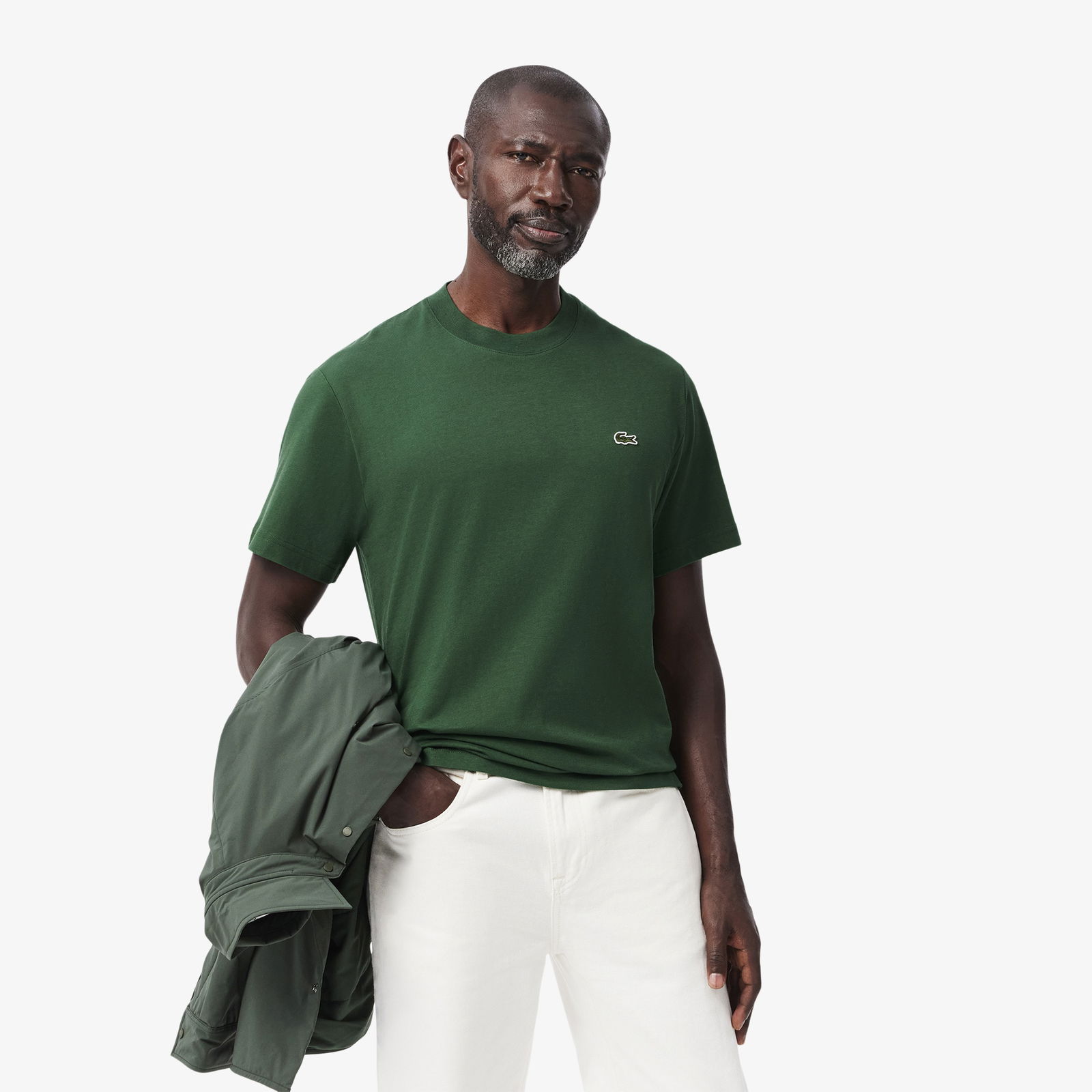 Lacoste Erkek Classic Fit Bisiklet Yaka Koyu Yeşil T-Shirt