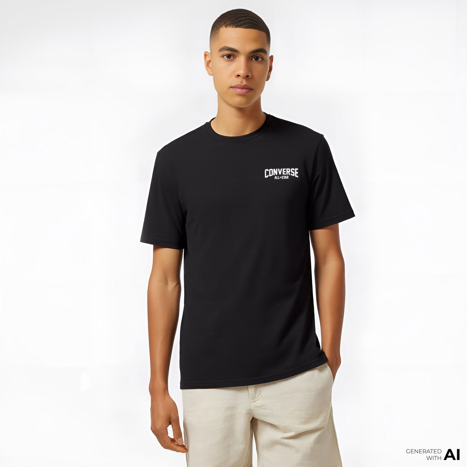 Converse Erkek Baskılı Siyah T-Shirt