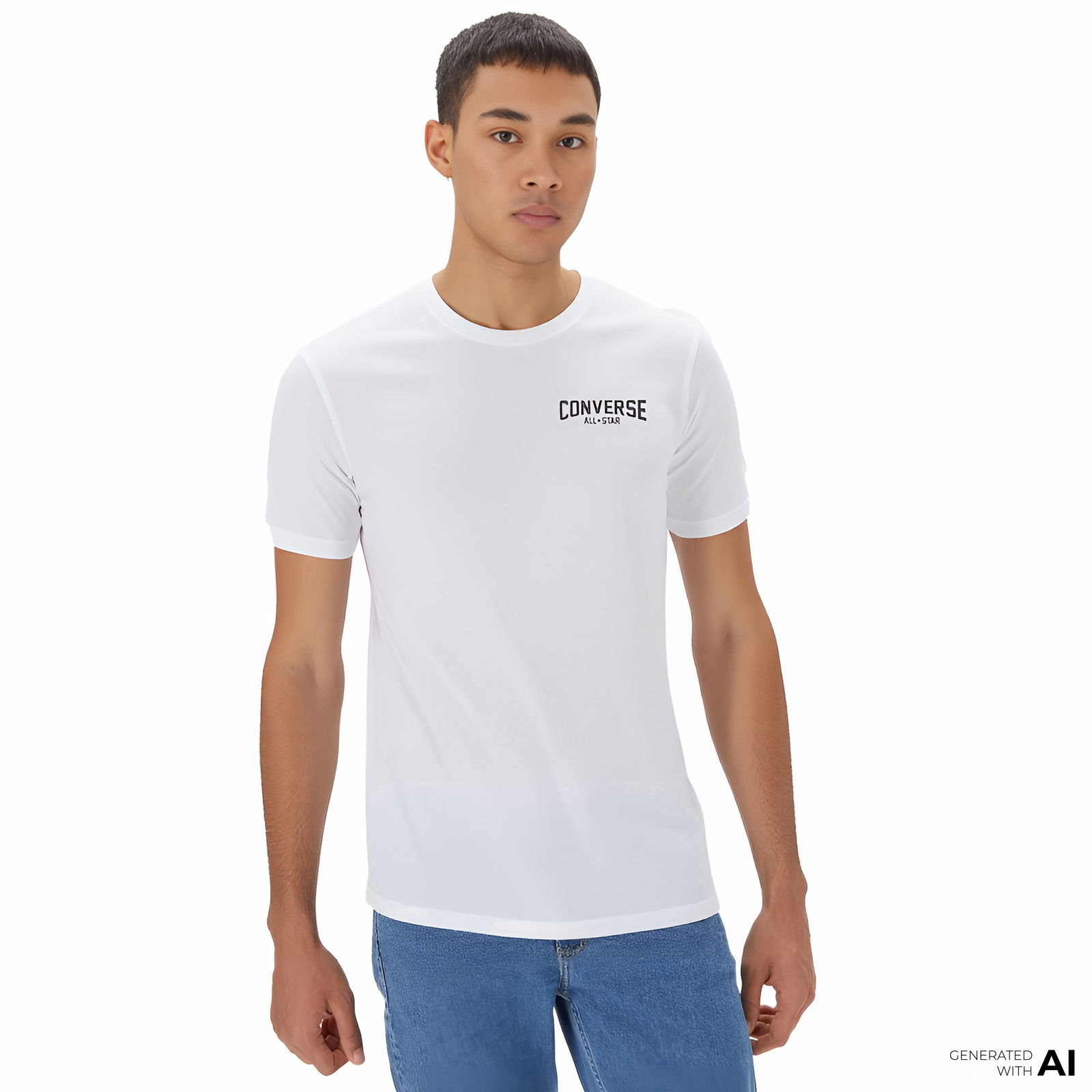 Converse Erkek Baskılı Beyaz T-Shirt