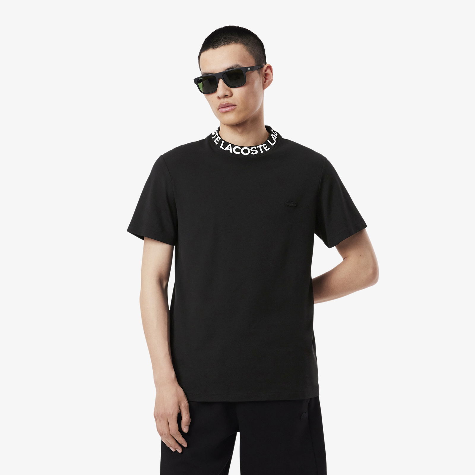 Lacoste Erkek Regular Fit Bisiklet Yaka Siyah T-Shirt