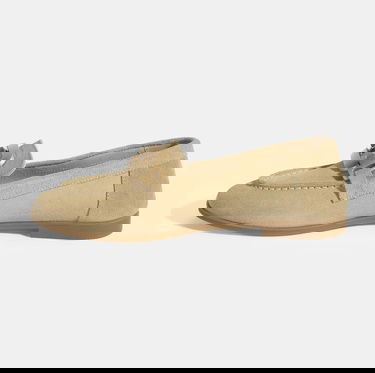  Kadın Krem Metal Aksesuarlı Süet Loafer