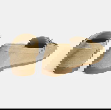  Kadın Krem Metal Aksesuarlı Süet Loafer