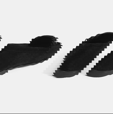  Kadın Siyah Metal Aksesuarlı Süet Loafer