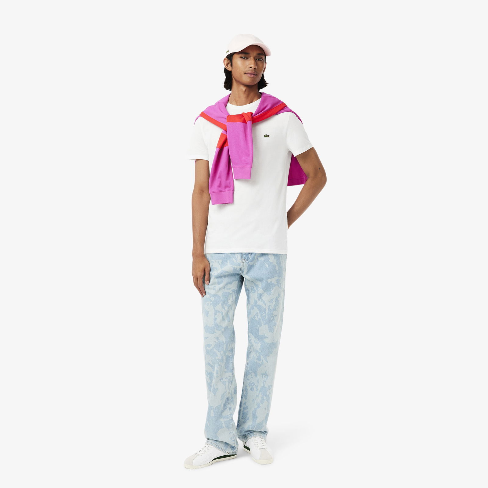Lacoste Erkek Regular Fit Bisiklet Yaka Beyaz T-Shirt