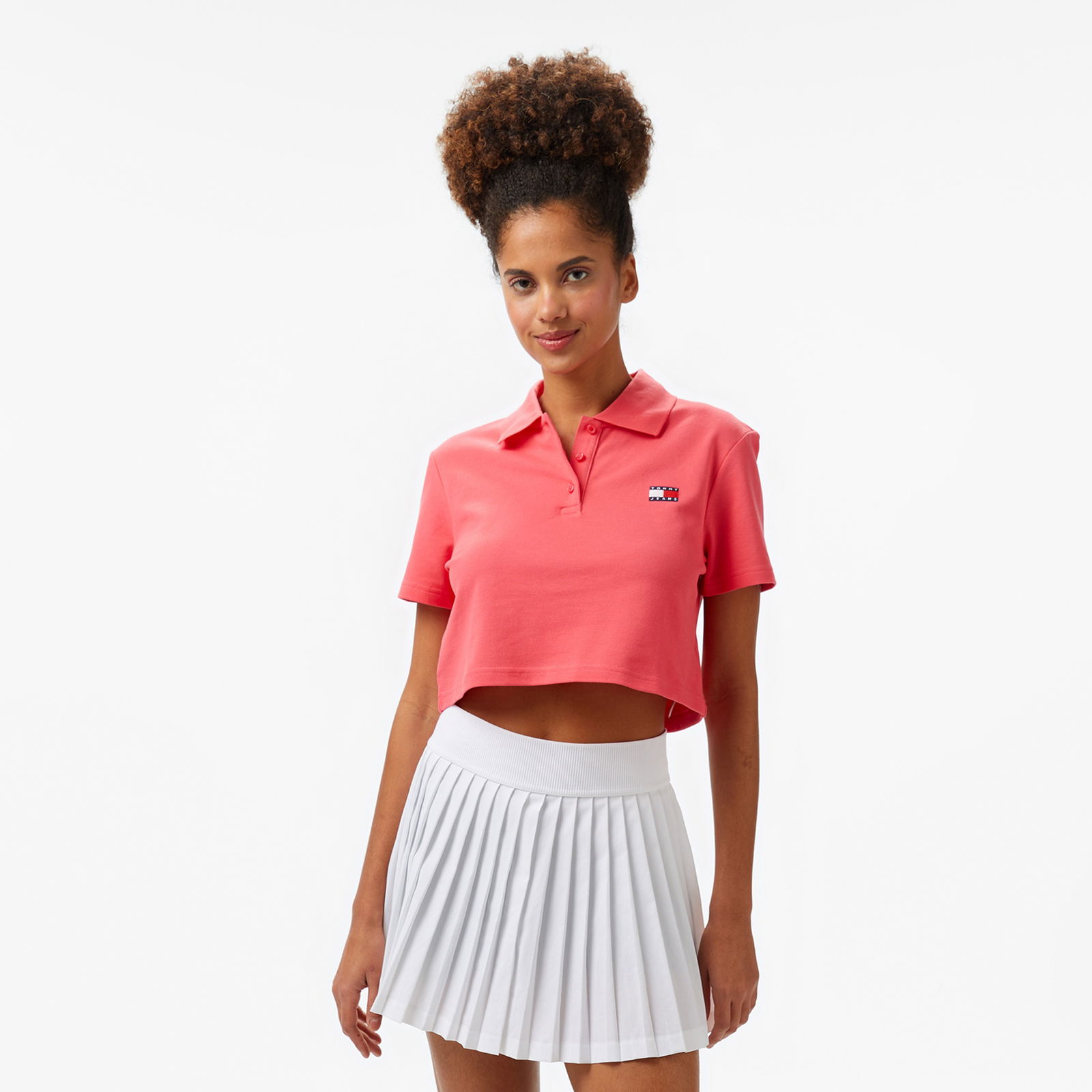 Tommy Jeans Crp Badge Kadın Kırmızı Polo