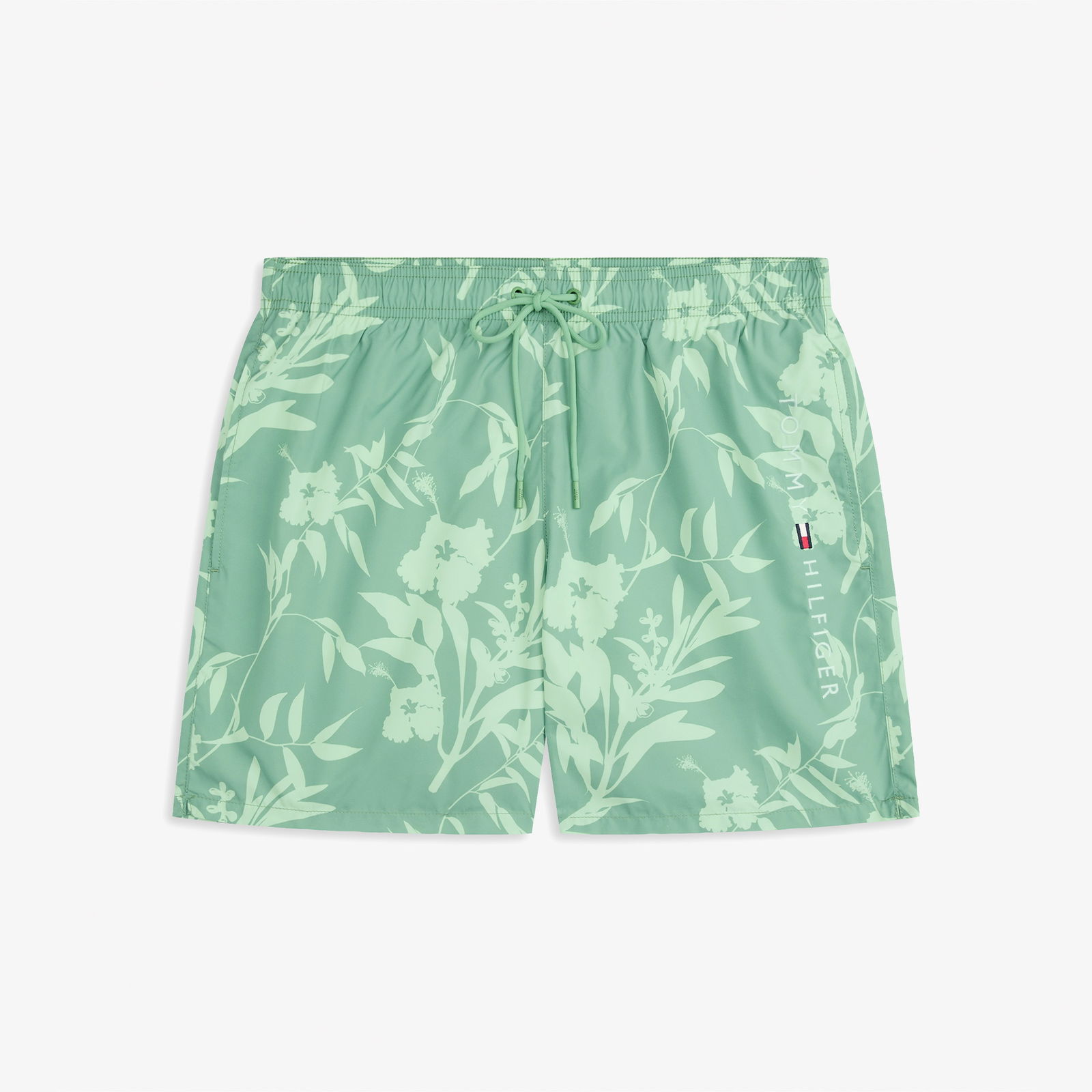Tommy Hilfiger Medium Drawstring Print Erkek Yeşil Mayo Şort