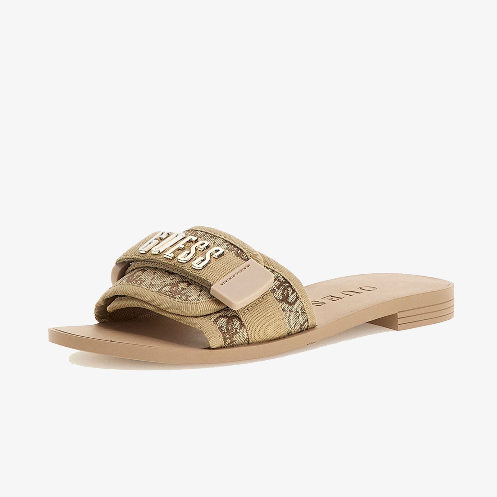 Guess Elyze4  Slide Laminated Eco Leather Kadın Sarı Terlik