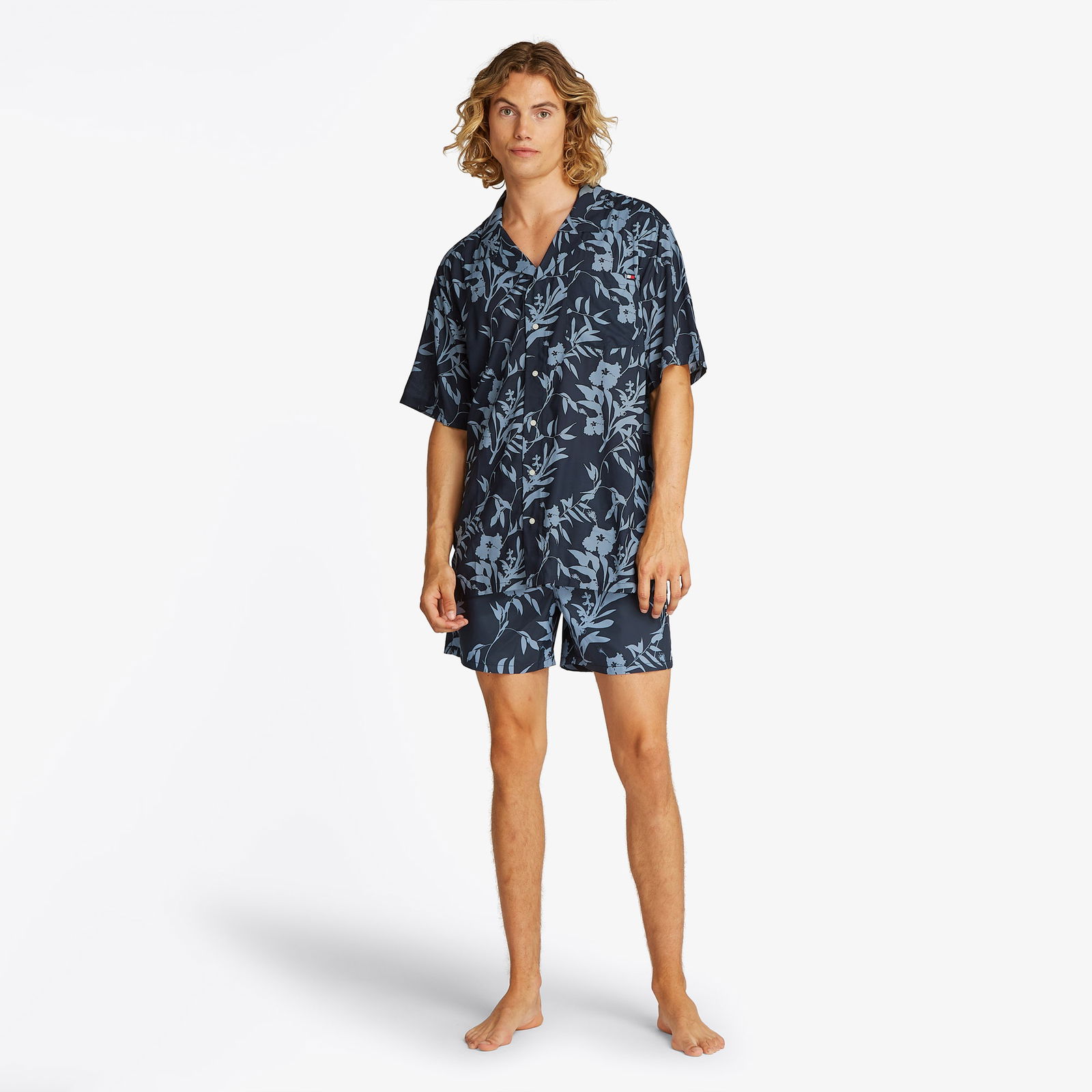 Tommy Hilfiger Bowling Print Erkek Mavi Pijama