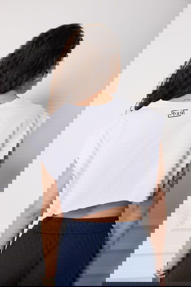  Baskılı Crop Tshirt