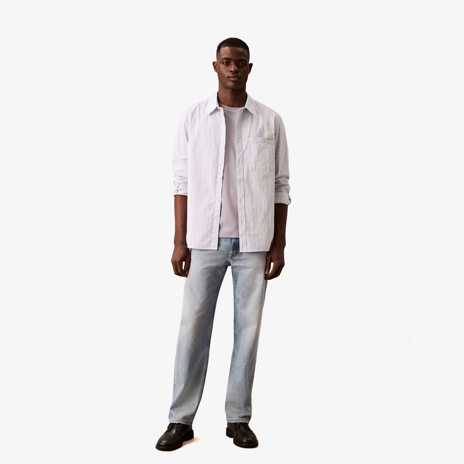 Calvin Klein Ls Stripe Oxford Relaxed Erkek Renkli Gömlek