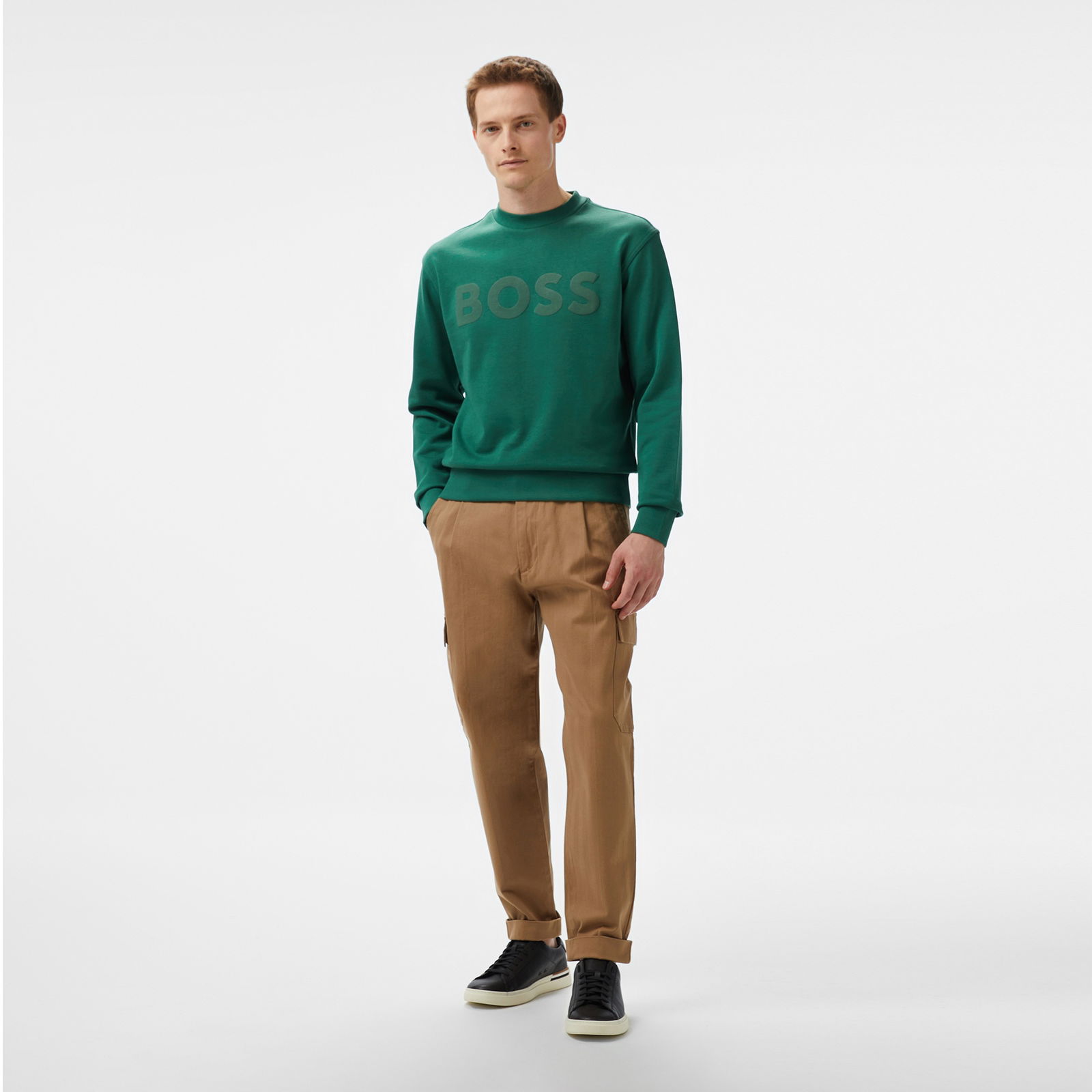 Boss We Basic Crew Erkek Yeşil Sweatshirt