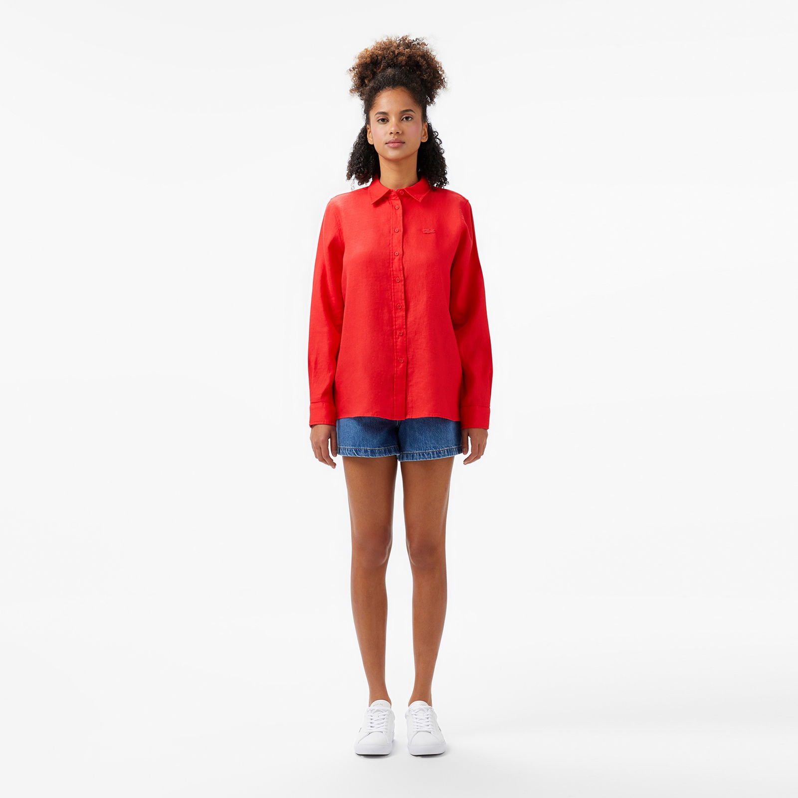 Lacoste Kadın Relaxed Fit Kırmızı Gömlek