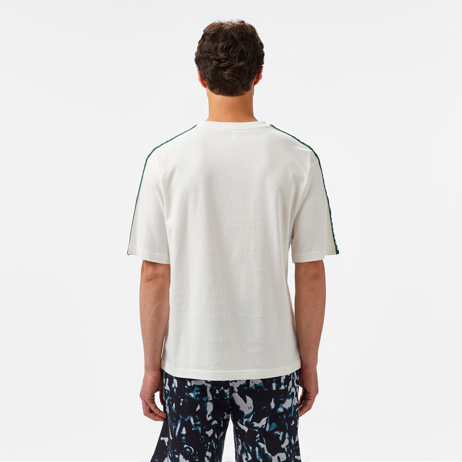 Lacoste Erkek Bisiklet Yaka Baskılı Beyaz T-Shirt