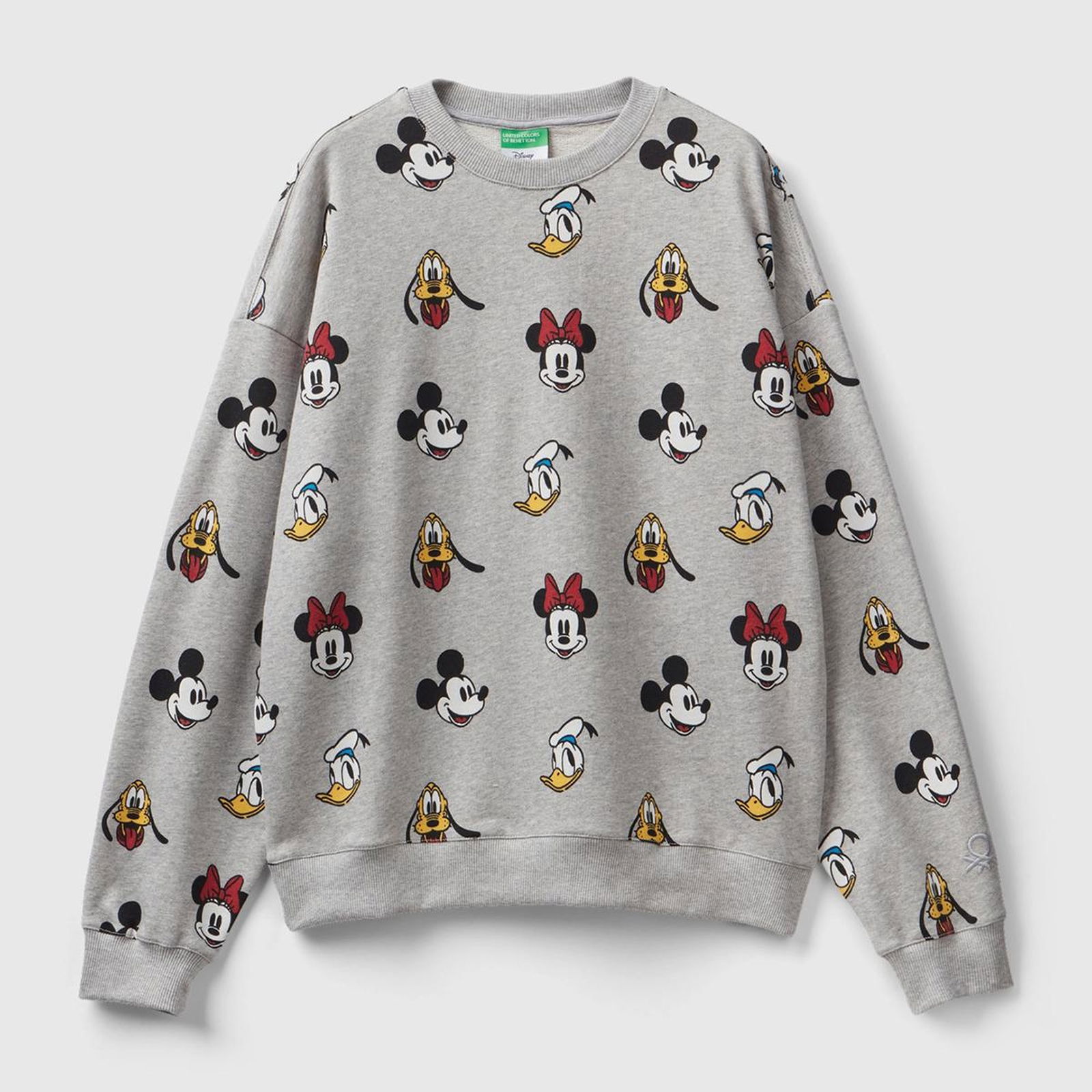 Unisex Gri Disney Baskılı Sweatshirt