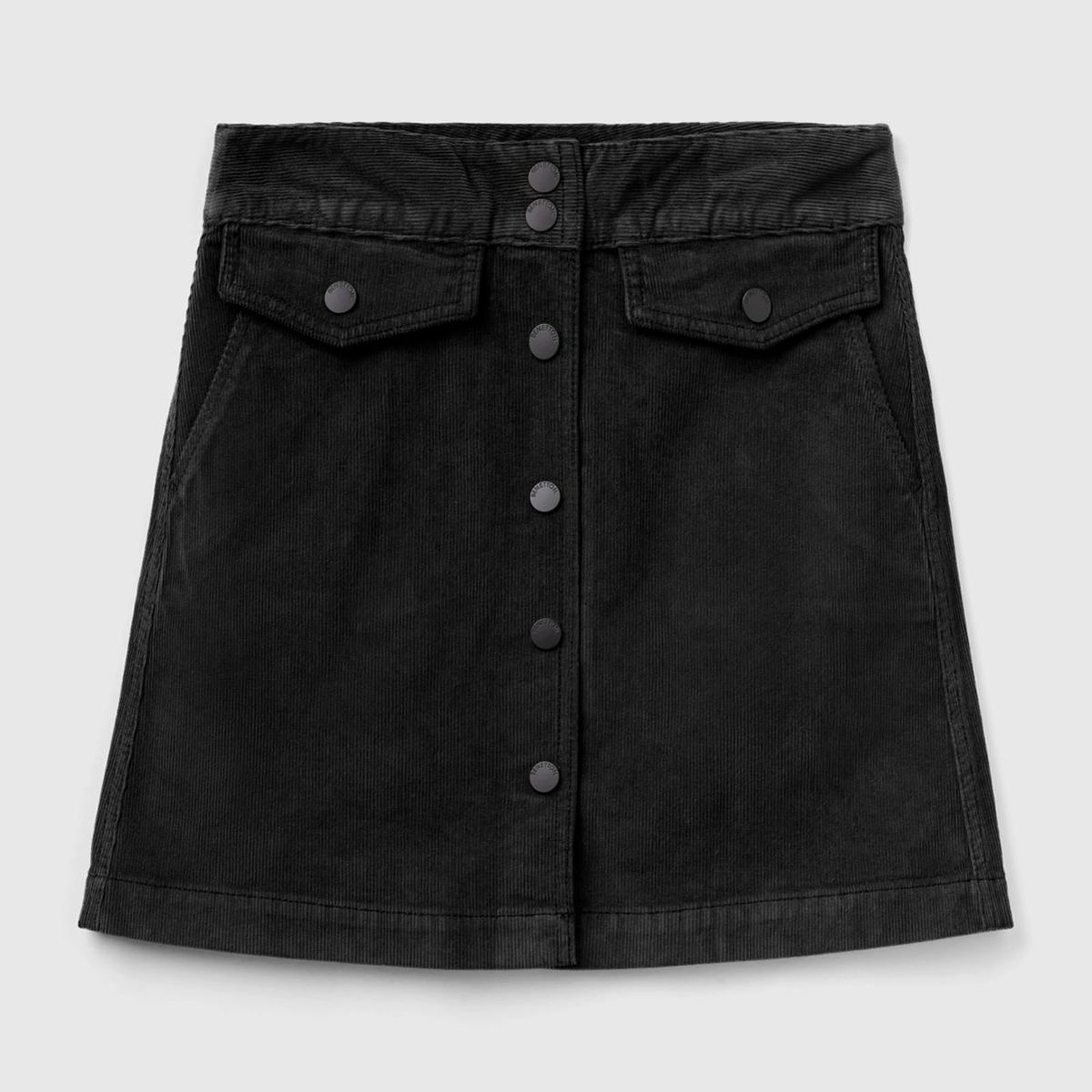 Kadın Siyah Denim Mini Etek