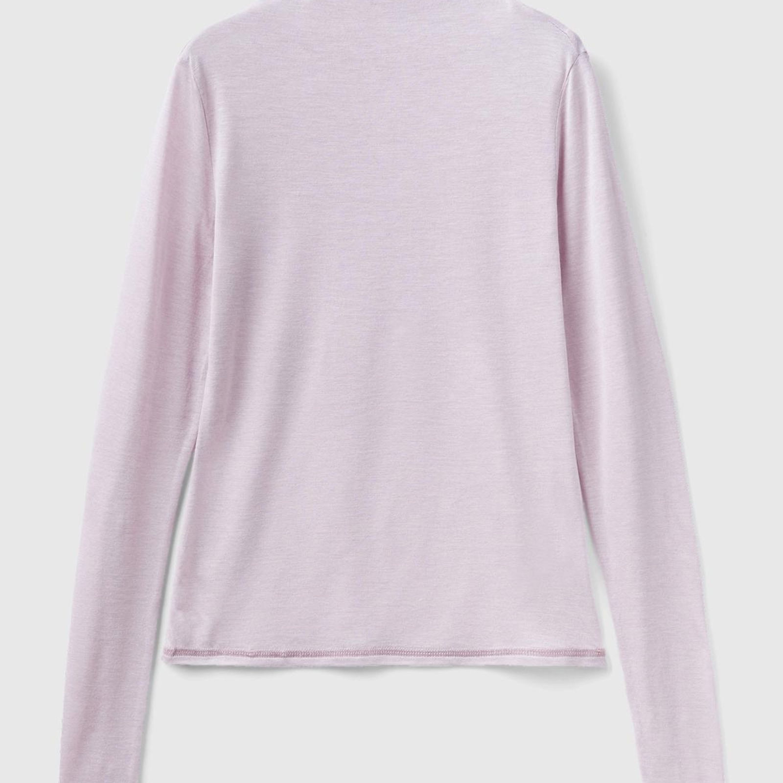Kadın Gül Kurusu Viskoz/Yün Karışımlı Uzun Kollu Yarım Balıkçı T-Shirt