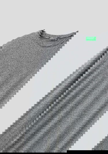  Kadın Antrasit Melanj Uzun Kollu Viskoz T-Shirt