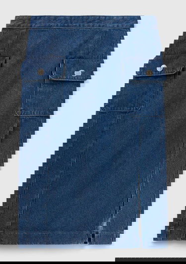  Kadın Denim Yırtmaçlı Midi Boy Denim Etek