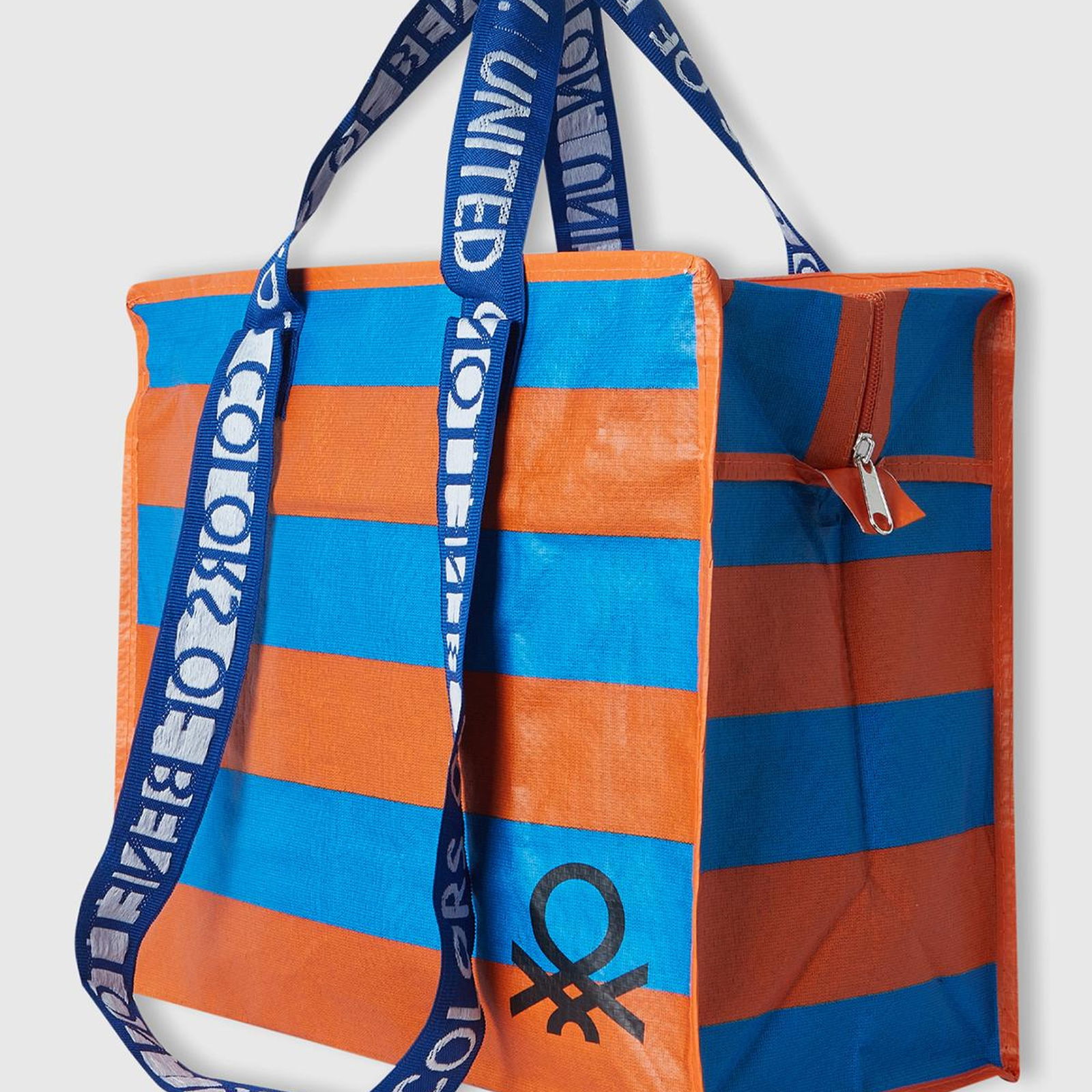 Unisex Turuncu-Beyaz Desenli L Tote Bag