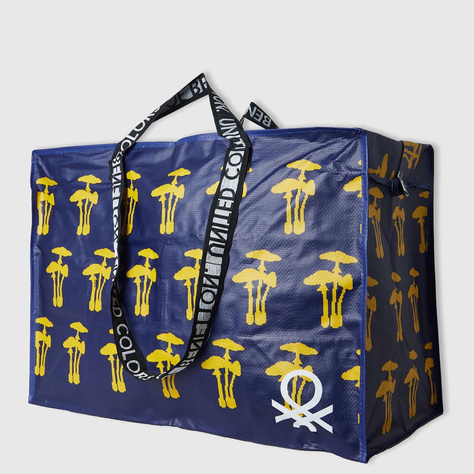 Unisex Sarı-Lacivert Desenli Maxi Boy Tote Bag