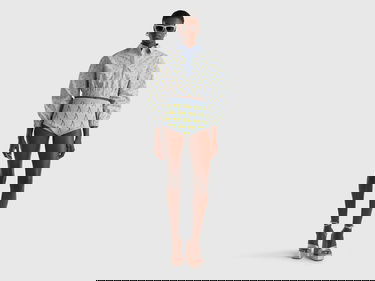  Kadın Mavi Mix  Meyve Desenli Gömlek Yaka Lastikli Poplin Crop Bluz