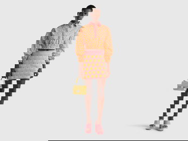  Kadın Pembe Mix  Meyve Desenli Gömlek Yaka Lastikli Poplin Crop Bluz