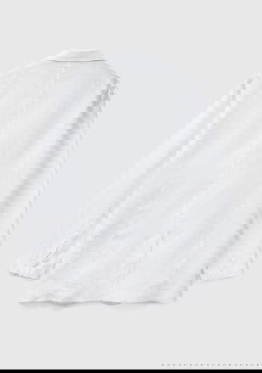  Kadın Beyaz %100 Keten Regular Fit Ceket