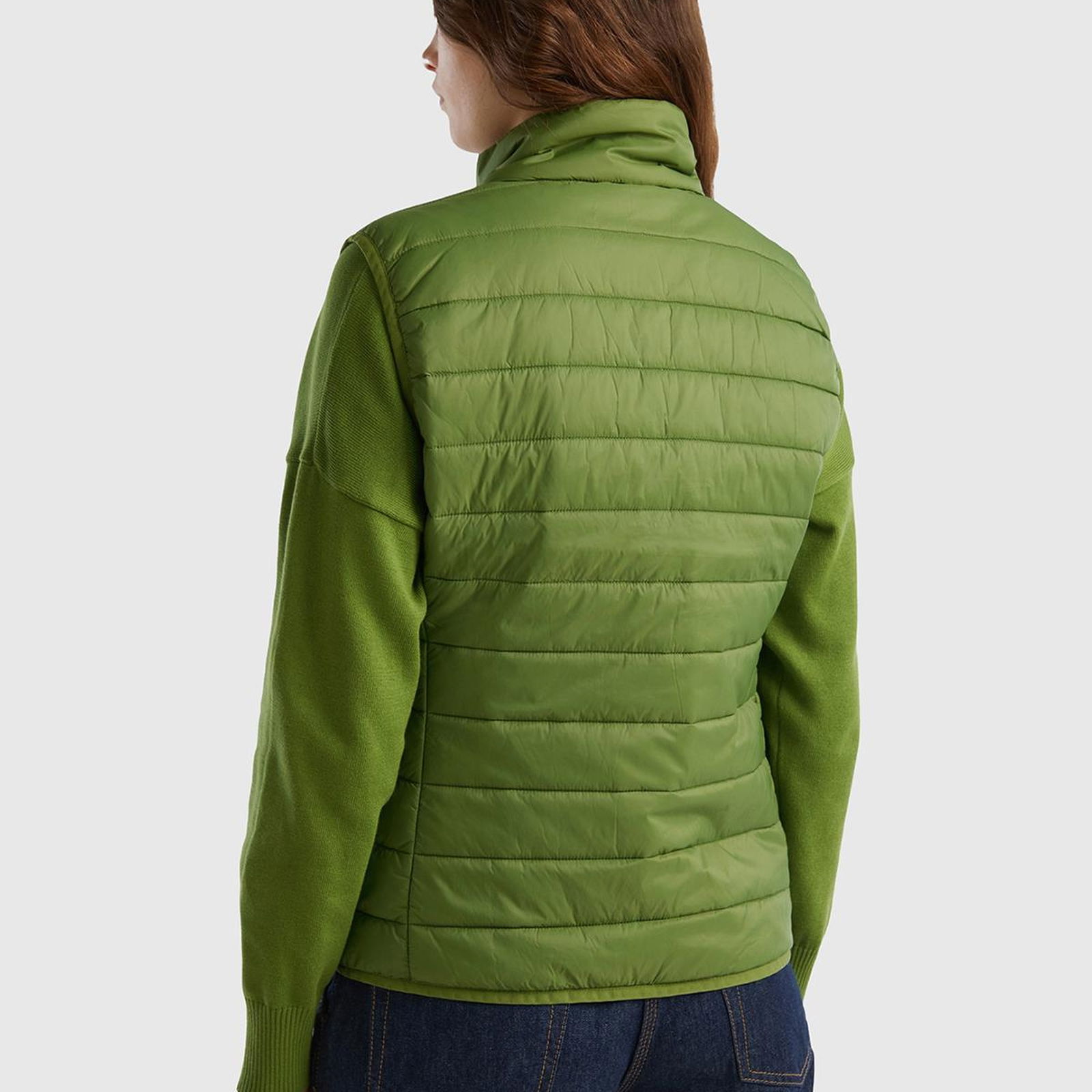 Kadın Soluk Yeşil Recycled Polyester Dolgulu  Pufa Yelek