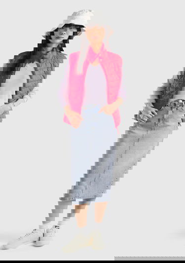  Kadın Koyu Pembe Recycled Polyester Dolgulu  Pufa Yelek