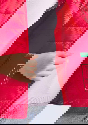  Kadın Koyu Pembe Recycled Polyester Dolgulu  Pufa Yelek