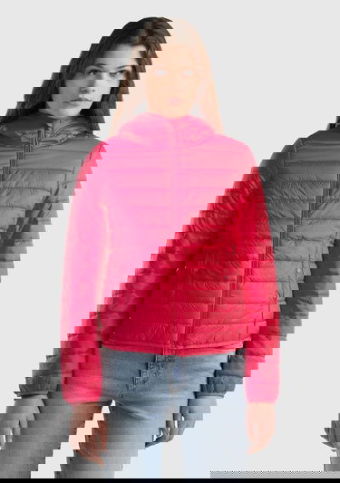  Kadın Koyu Pembe Recycled Polyester Dolgulu  Pufa Mont
