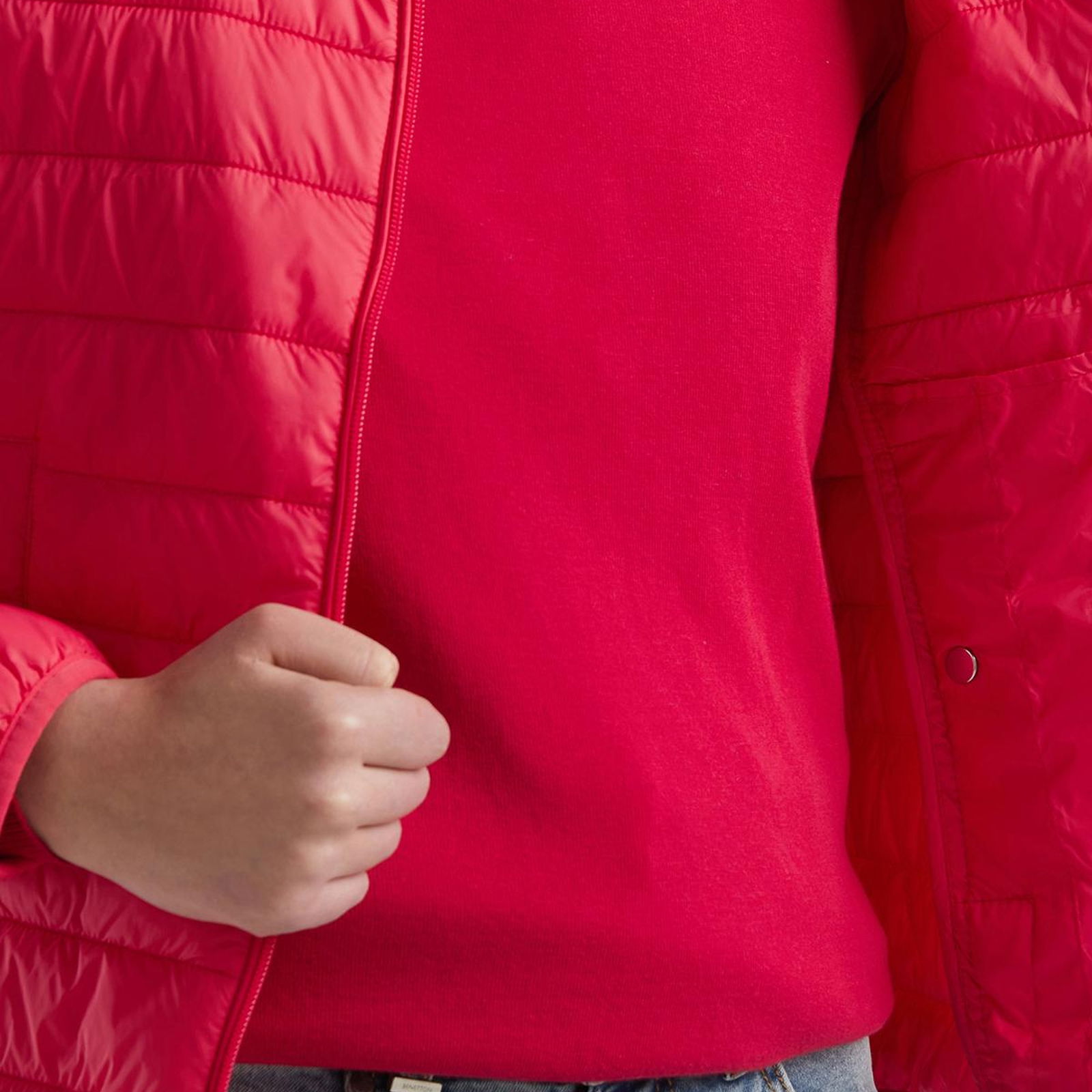 Kadın Koyu Pembe Recycled Polyester Dolgulu  Pufa Mont