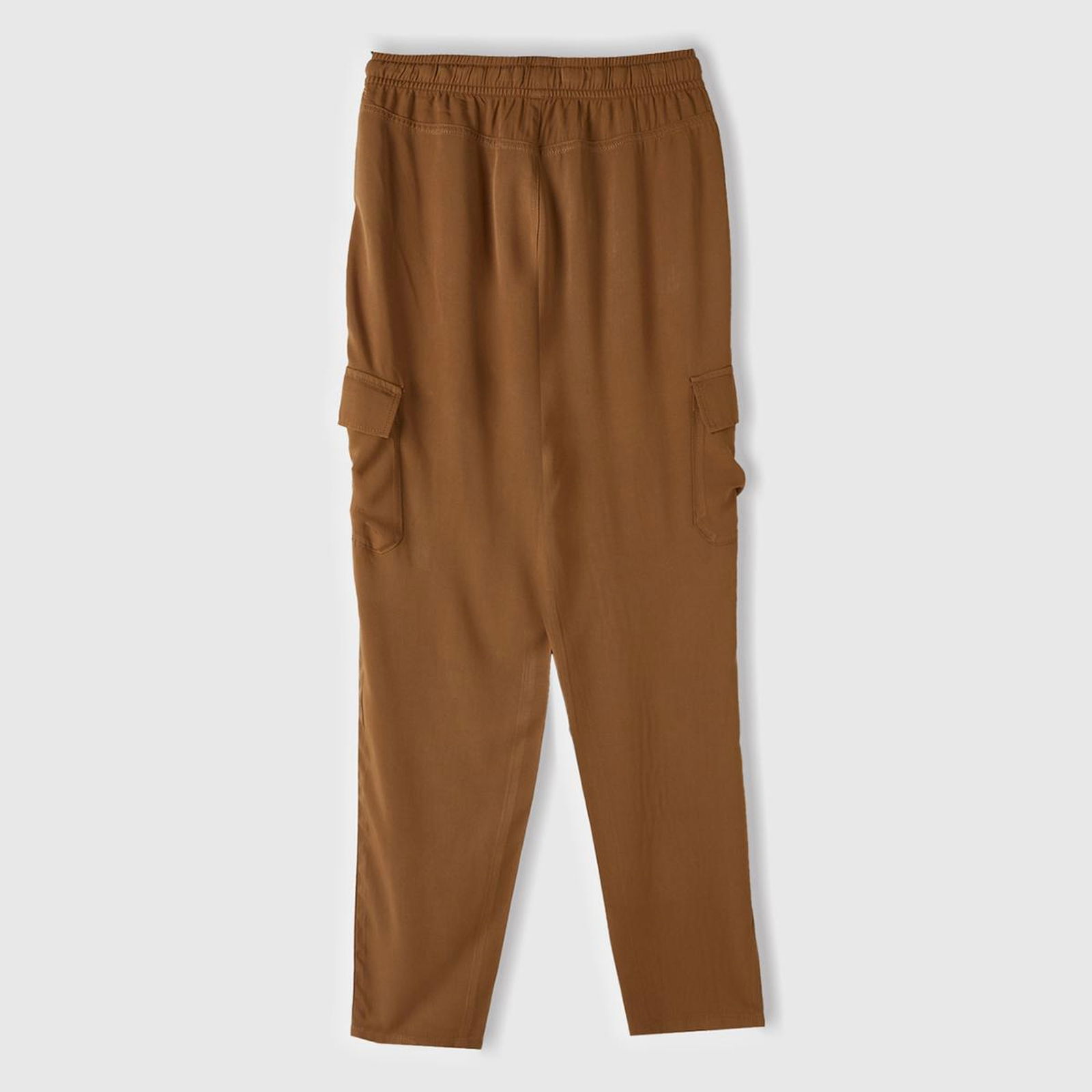 Kadın Taba %100 Viskoz Beli Büzgülü 4 Cepli Dar Paça Pantolon