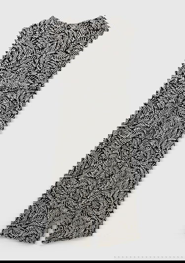  Kadın Siyah-Beyaz %100 Liyosel Tamamı Desenli Belden Bağlamalı Tulum