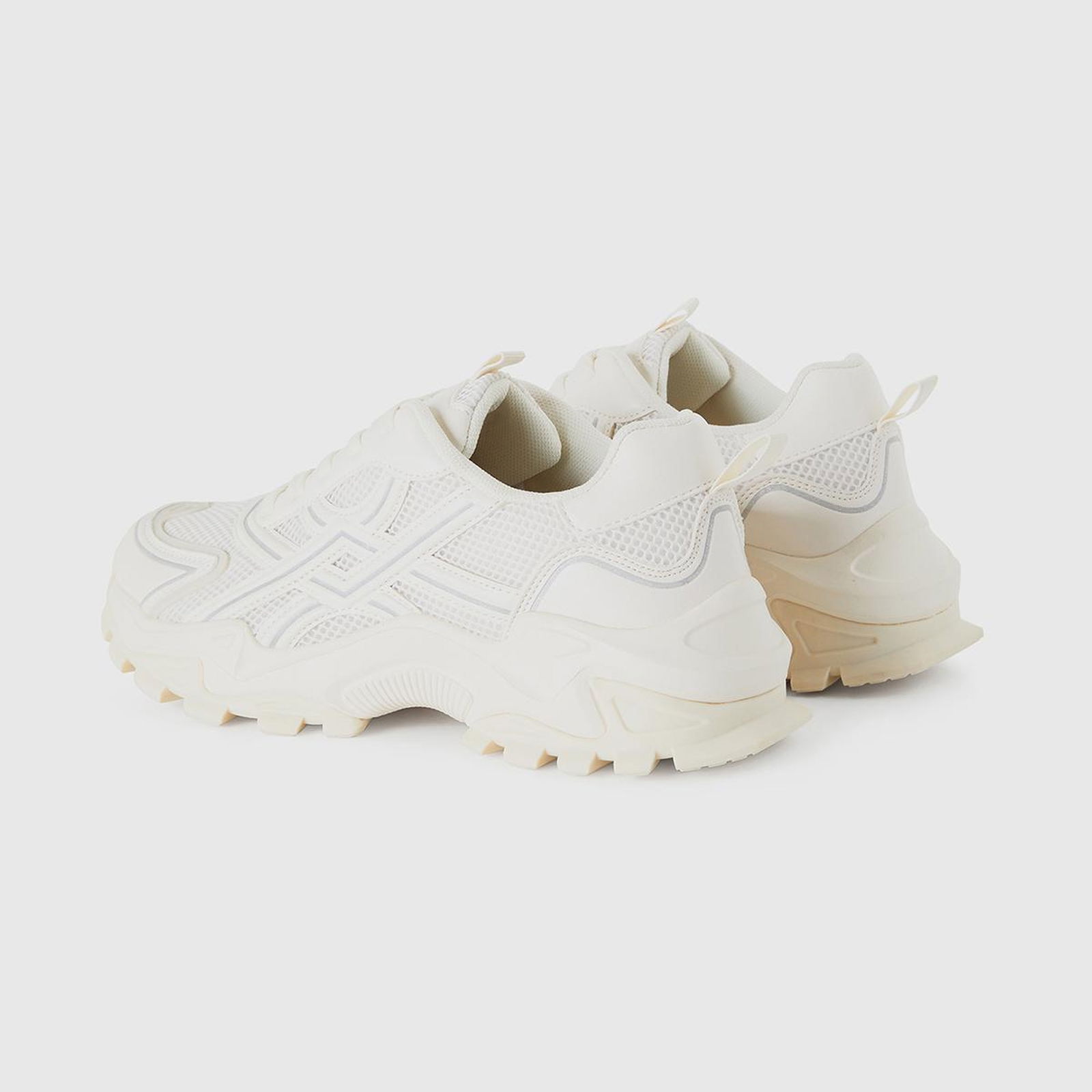 Kadın Krem Logo Detaylı Yüksek Tabanlı Bağcık Detaylı Sneaker