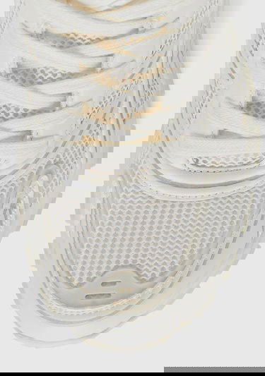  Kadın Krem Logo Detaylı Yüksek Tabanlı Bağcık Detaylı Sneaker