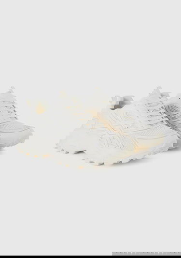  Kadın Krem Logo Detaylı Yüksek Tabanlı Bağcık Detaylı Sneaker