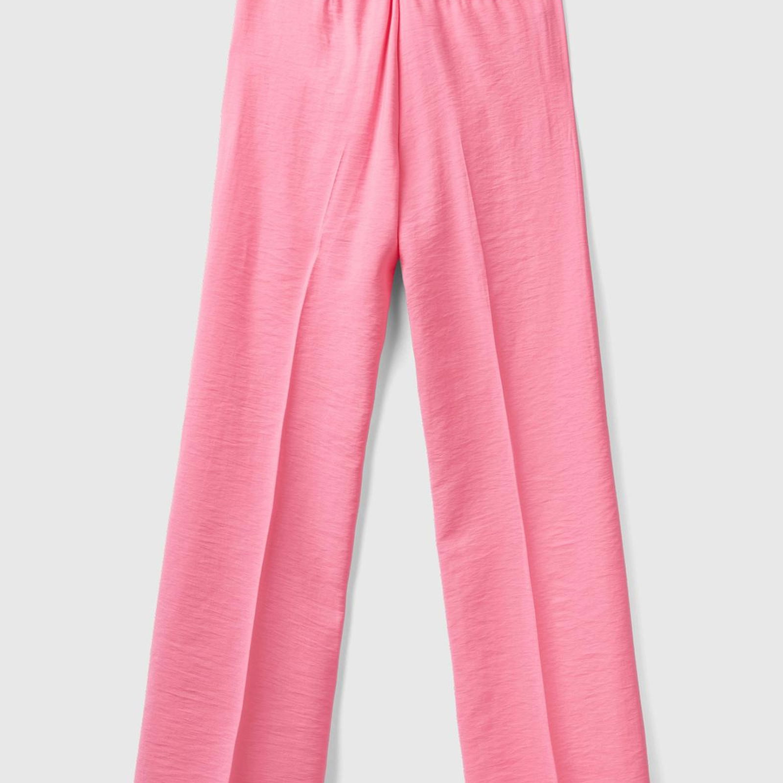 Kadın Açık Pembe Viskoz Karışımlı Bol Paça Pantolon