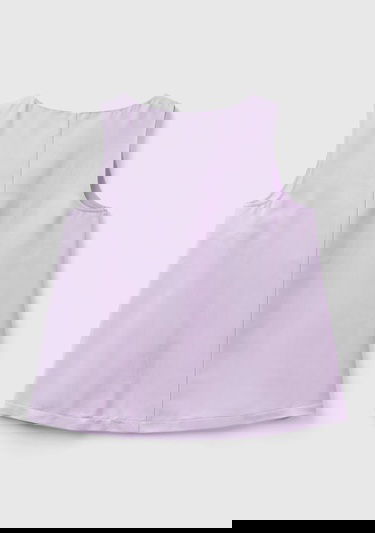  Kadın Lila Viskoz Karışımlı Saten Kolsuz Bluz