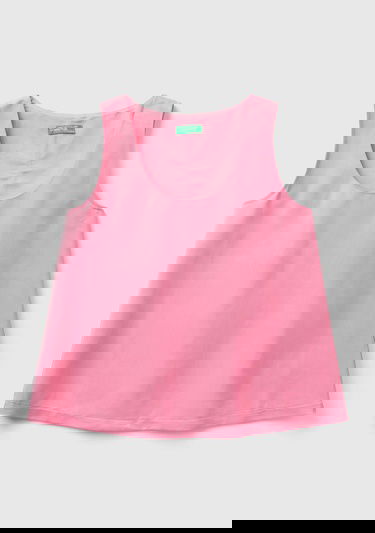  Kadın Açık Pembe Viskoz Karışımlı Saten Kolsuz Bluz