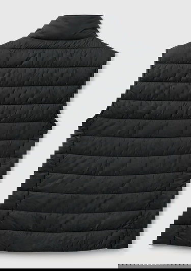  Kadın Siyah Polyester Dolgulu Fermuarlı Slim Fit Pufa Yelek