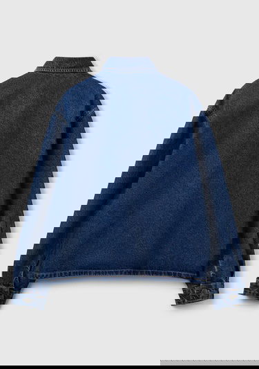  Kadın Koyu Mavi %100 Pamuk Cepli Düğmeli Oversize Denim Ceket