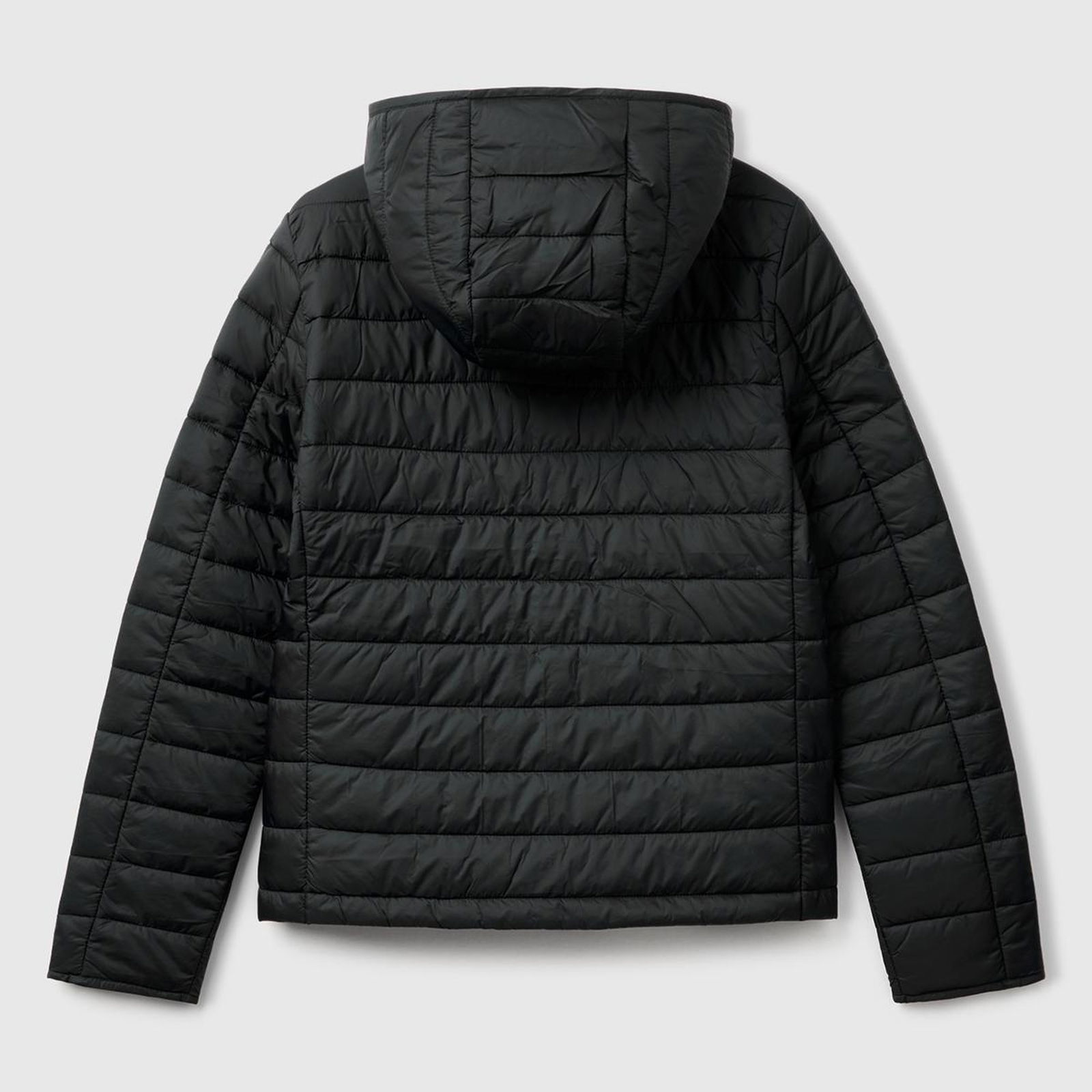 Kadın Siyah Polyester Dolgulu Feramuarlı Kapüşonlu Slim Fit Puffer Mont